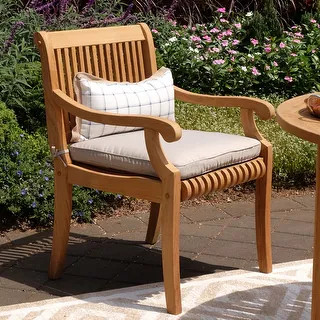 Chara Outdoor Teak Wood Dining Chair with Cushion by Havenside Home | Bed Bath & Beyond