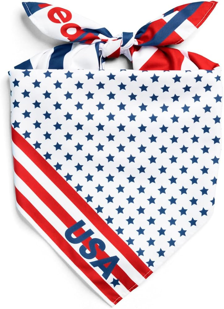 xo, Fetti Soccer USA Bandana | Patriotic Soccer Party Decor, Unisex Accessories, Red White Blue, ... | Amazon (US)