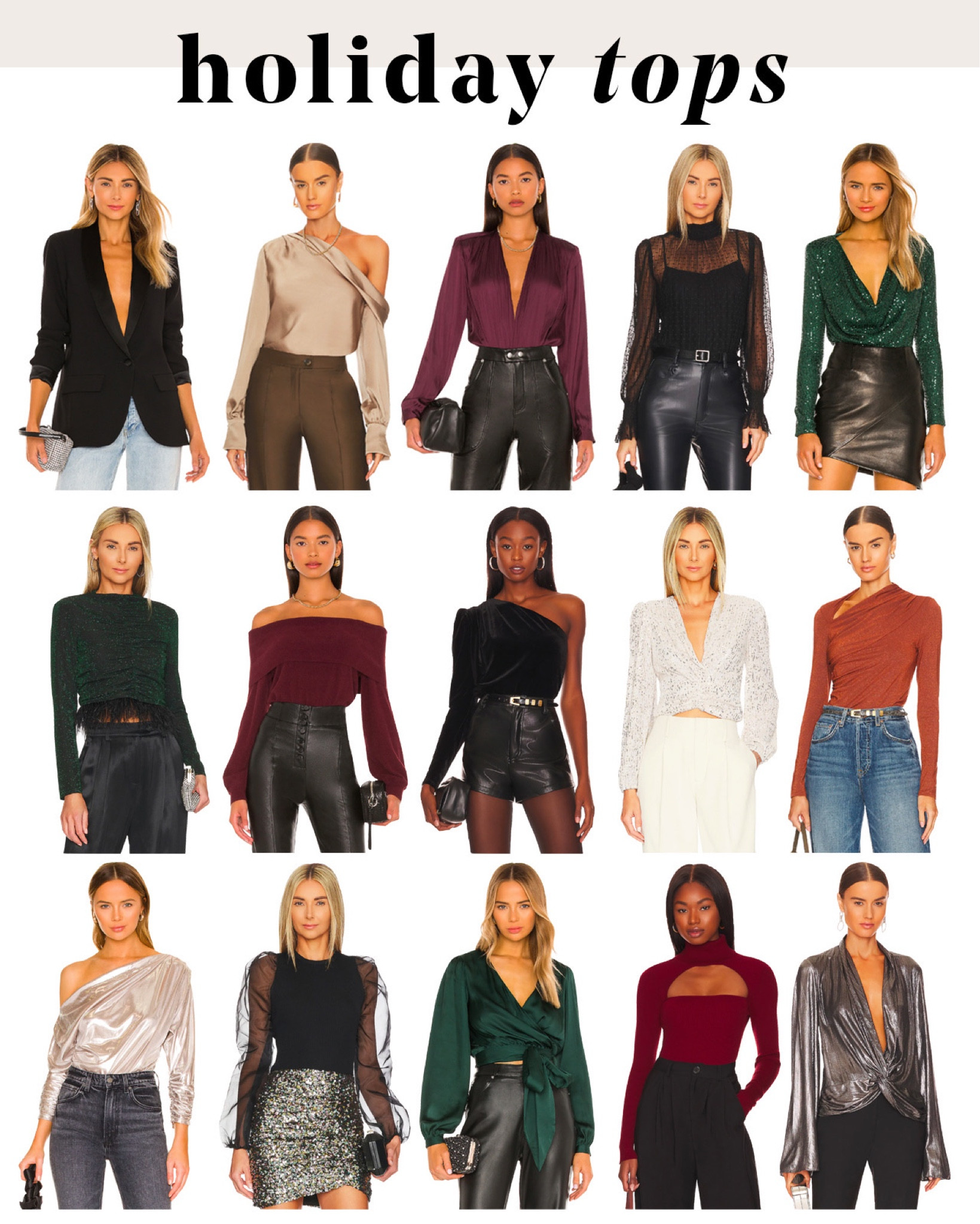 Festive tops to pair with jeans, trousers, or leather pants for any holiday event this season #holiday #christmas #partyoutfit #holidayparty #sequins #whattowear #outfitinspo #fashionjackson

#LTKstyletip #LTKHoliday #LTKSeasonal