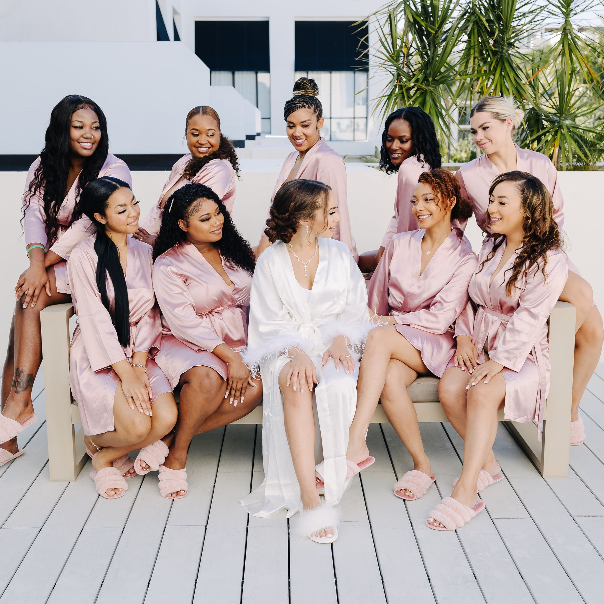My girls ☺️ bride, robe, white robe, white  slippers, bridesmaids robes, bridesmaid attire, pink slippers, wedding day, wedding day outfit, bridesmaids gifts, wedding ootd, destination wedding, destination bride, getting ready robe, wedding day robes, fuzzy slippers, pink, white, blush, pink robe, blush robe, bride robe

#LTKFind #LTKunder50 #LTKwedding