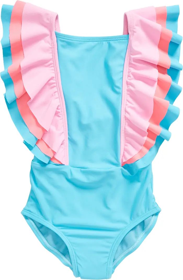 Kids' Sunsets Ruffle One-Piece Swimsuit | Nordstrom
