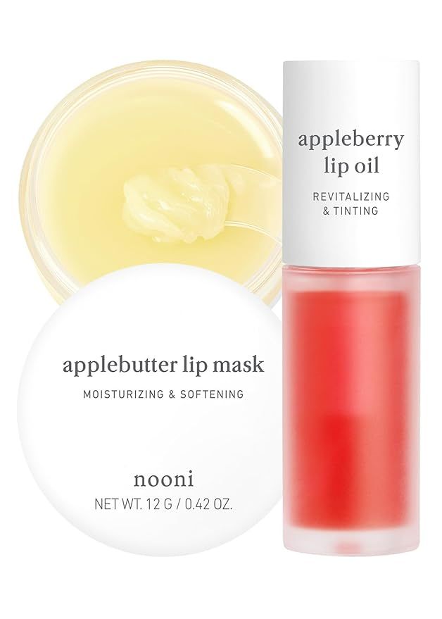 NOONI Best Lip Duo | Applebutter Lip Mask and Appleberry Lip Oil Value Set | with Shea Butter, Ap... | Amazon (US)