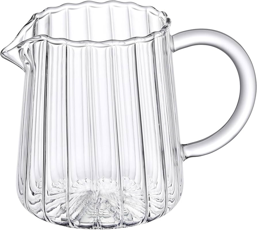 Small Glass Pitcher, 8.5 Ounces, Glass Tea Pitcher, Glass Milk Pitcher, Mini Glass Pitcher, Glass... | Amazon (US)