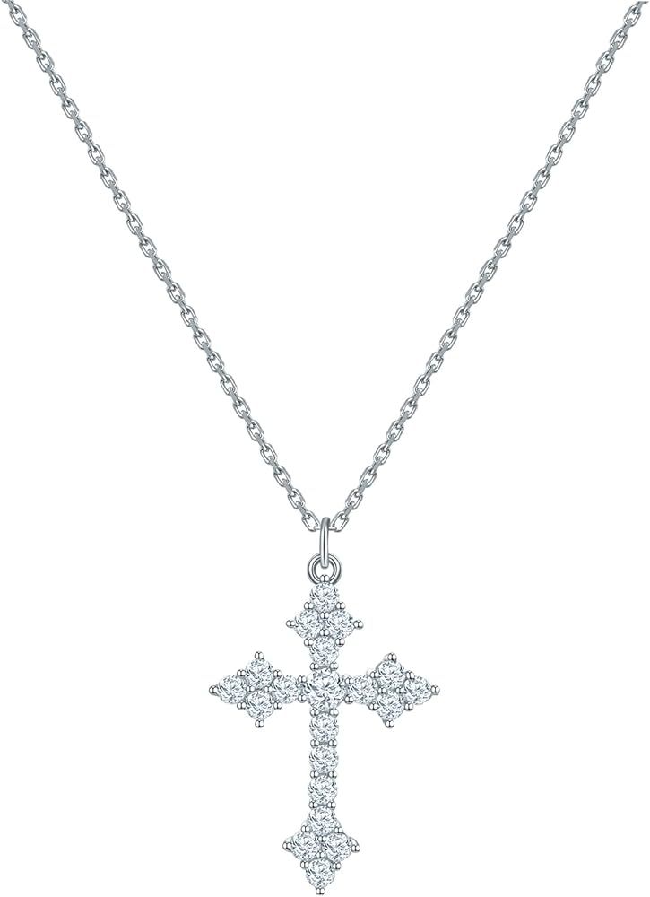 CORIXTAL Silver Cross Necklace Women 14K Real Gold Plated Cross Necklace for Women Cross Jewelry ... | Amazon (US)