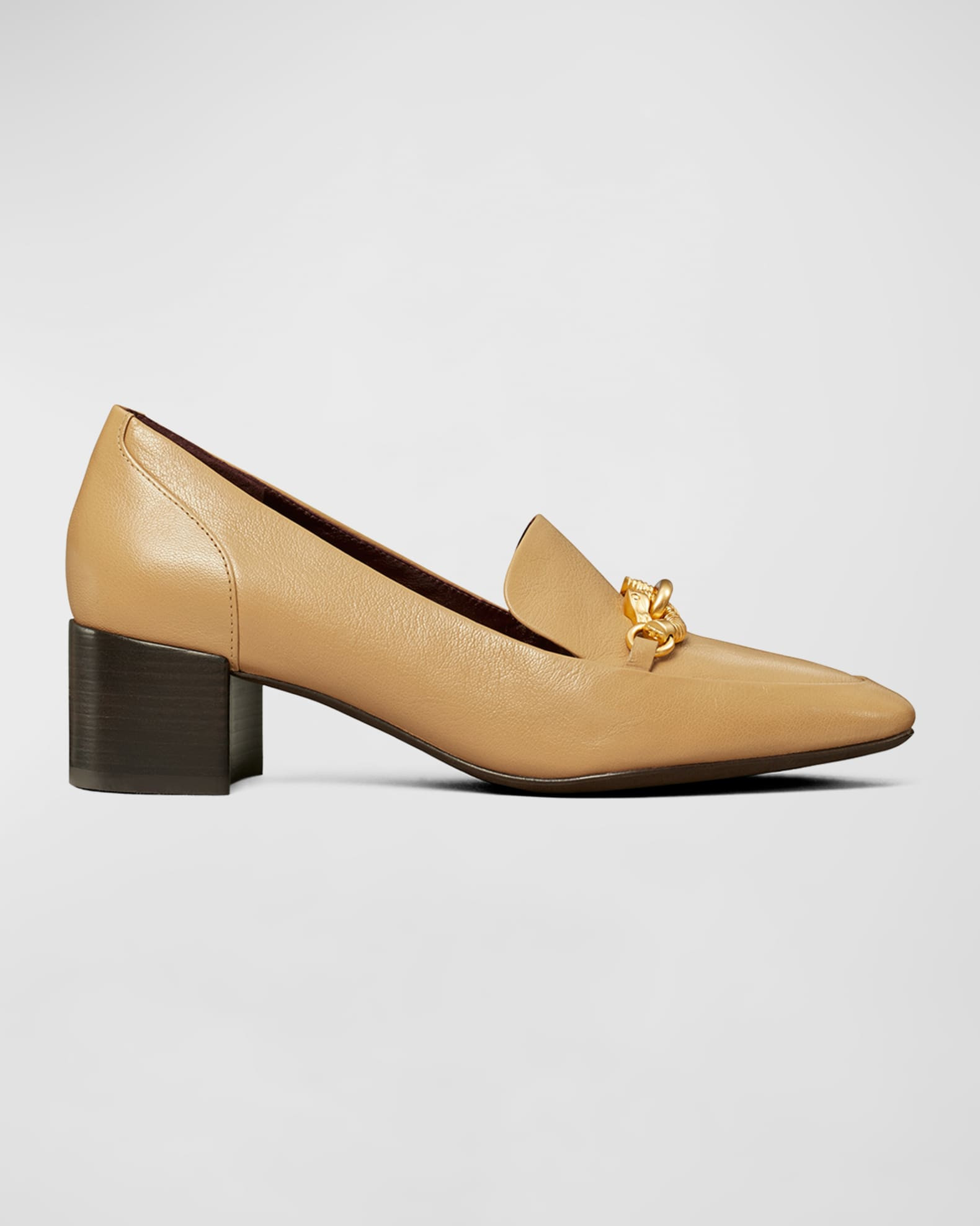 Jessa Leather Horse Bit Heeled Loafers | Neiman Marcus
