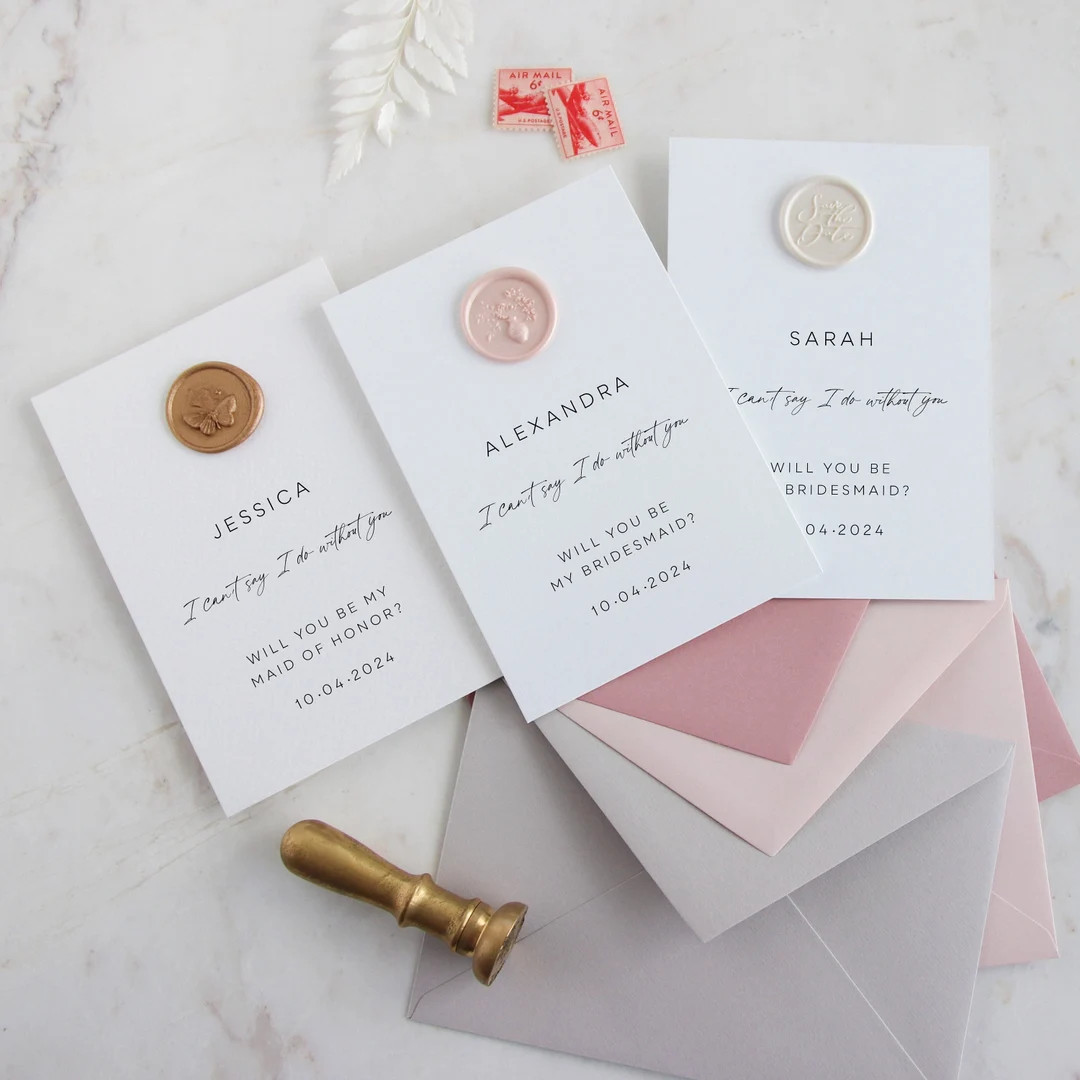 Bridesmaid Proposal Card With Wax Seal / Will You Be My - Etsy | Etsy (US)