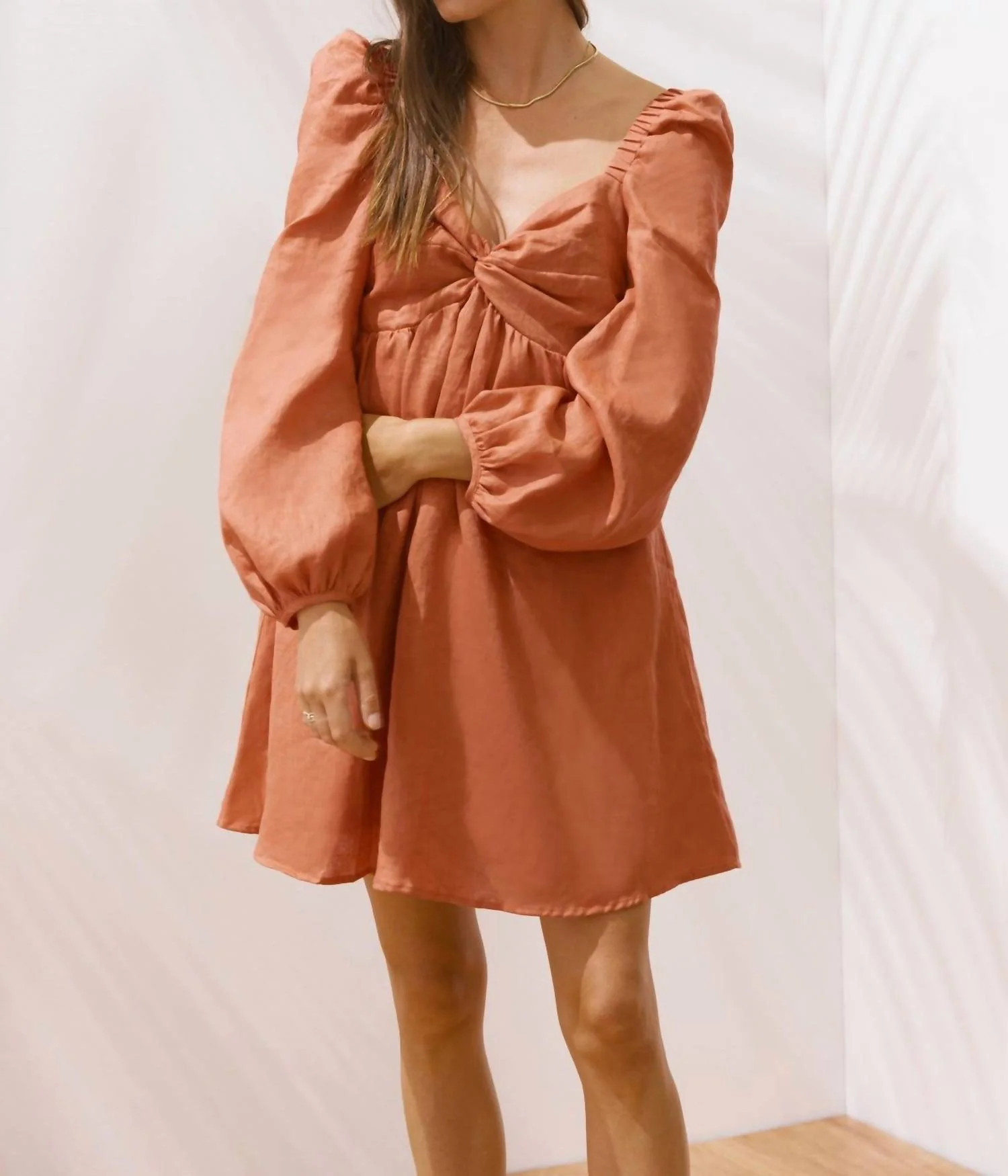 Josette Dress In Apricot | Shop Simon