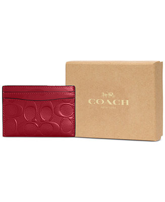 COACH Signature Leather Essential Card Case  - Macy's | Macy's