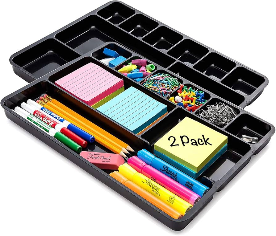 Desk Drawer Organizer Tray with 9 Storage Compartments - For Home and Office - Drawer Organizers ... | Amazon (US)