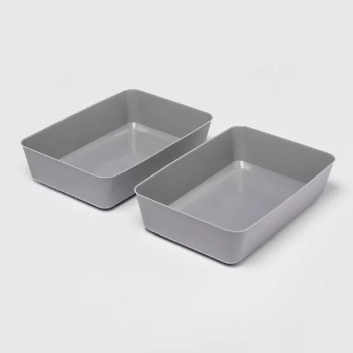 Large 2pk Storage Trays Gray Mist - Room Essentials™ | Target