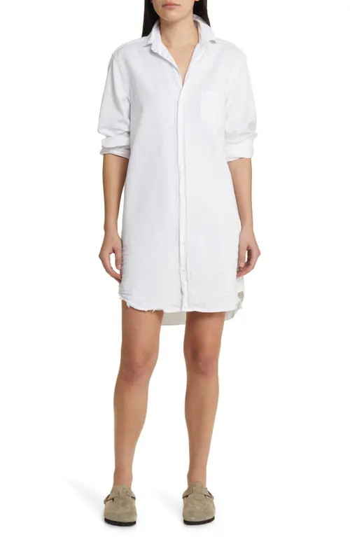 Frank & Eileen Mary Classic Long Sleeve Shirtdress in White Tatt at Nordstrom, Size Large | Nordstrom