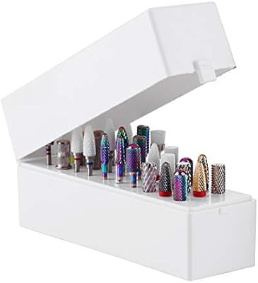 Makartt Nail Drill Bits Holder Dustproof Stand Displayer Organizer Container 30 Holes Manicure To... | Amazon (US)