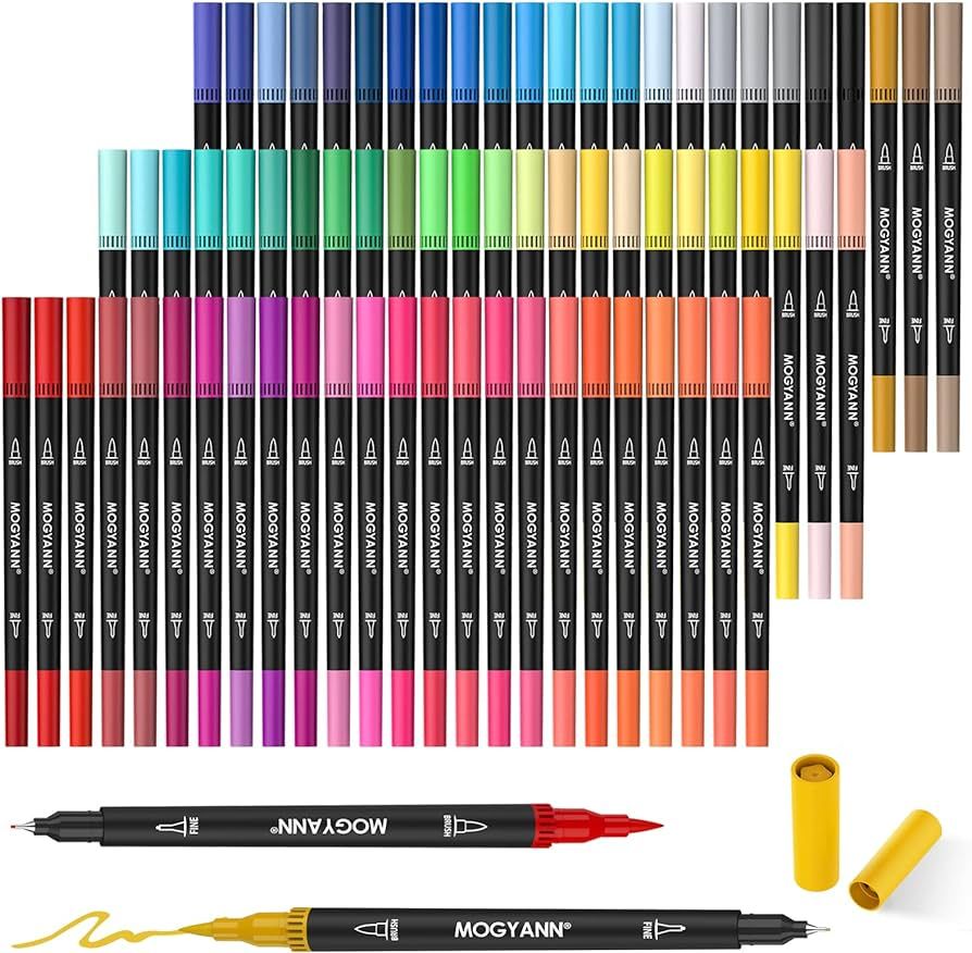 Mogyann Markers for Adult Coloring 72 Coloring Pens Dual Tip Brush Markers for Coloring Books | Amazon (US)