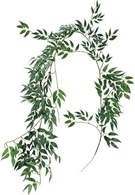 Supla 5.7 Feet Artificial Hanging Willow Leaves Vines Twigs Fake Silk Willow Plant Leaves Garland... | Amazon (US)