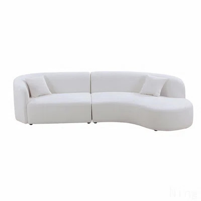 Curved Sofa Suitable For Modern Homes Modern Style Living Room Upholstery Curved Sofa With Chaise 2-Piece Set, Right Hand Facing Sectional, Boucle Cou | Wayfair North America