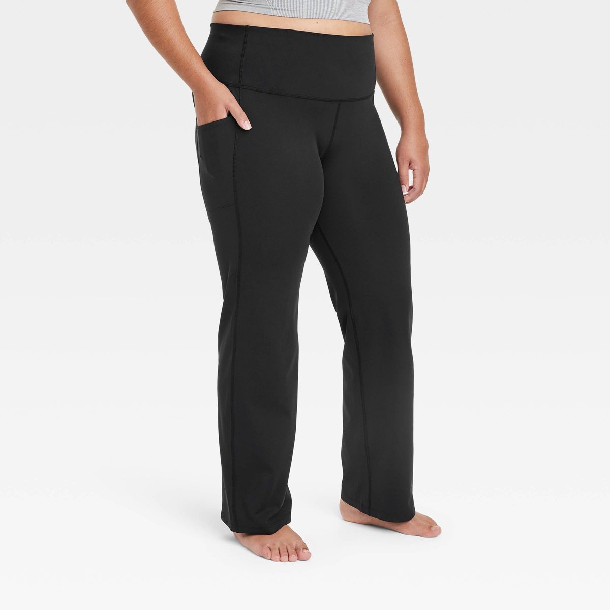 Women's Brushed Sculpt Pocket Straight Leg Pants - All In Motion™ | Target