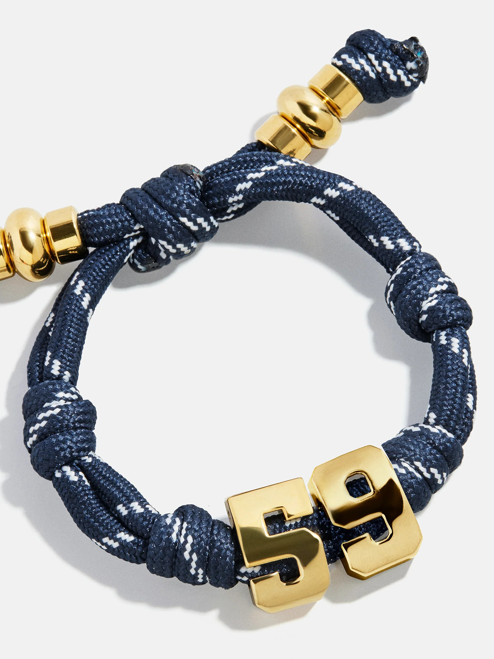 Knotty Varsity Number Custom Bracelet - Navy Double Digit | BaubleBar