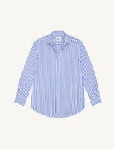 The Boyfriend: Poplin, Royal Blue Stripe | With Nothing Underneath