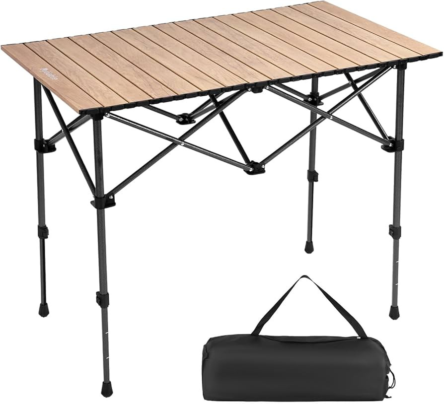 Byliable Camping Table Folding Portable Camp Aluminum Fold Up Lightweight Roll Up Table Adjustabl... | Amazon (US)