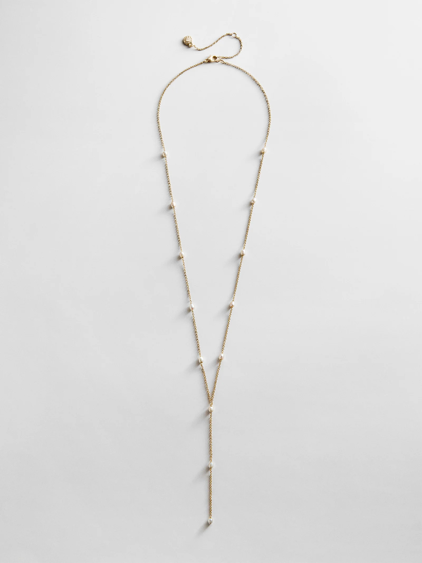 Juliet Pearl Lariat Necklace - Gold/Pearl | BaubleBar