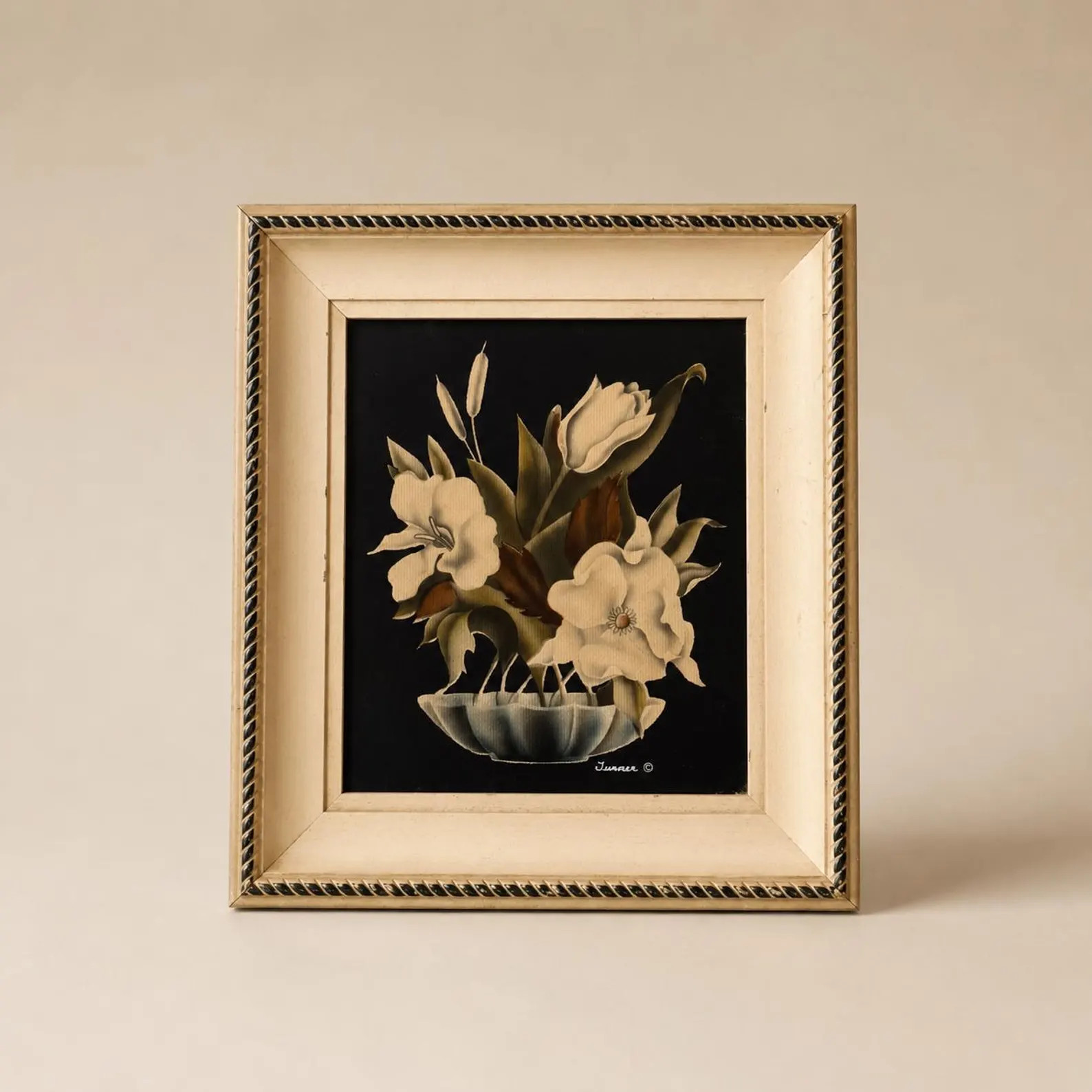 Vintage 1940s Turner Art Framed Floral Print Set | Mid-Century Cottage Decor | Cream & Green Fram... | Etsy (Global)