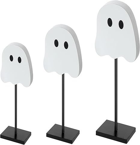 3 Pcs Halloween Standing Table Decor Wood Tiered Tray Table Decorations Cat Ghost Candy Corn Tabl... | Amazon (CA)