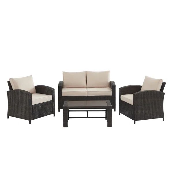 Andreanna 4 Piece Sofa Seating Group with Cushions | Wayfair North America