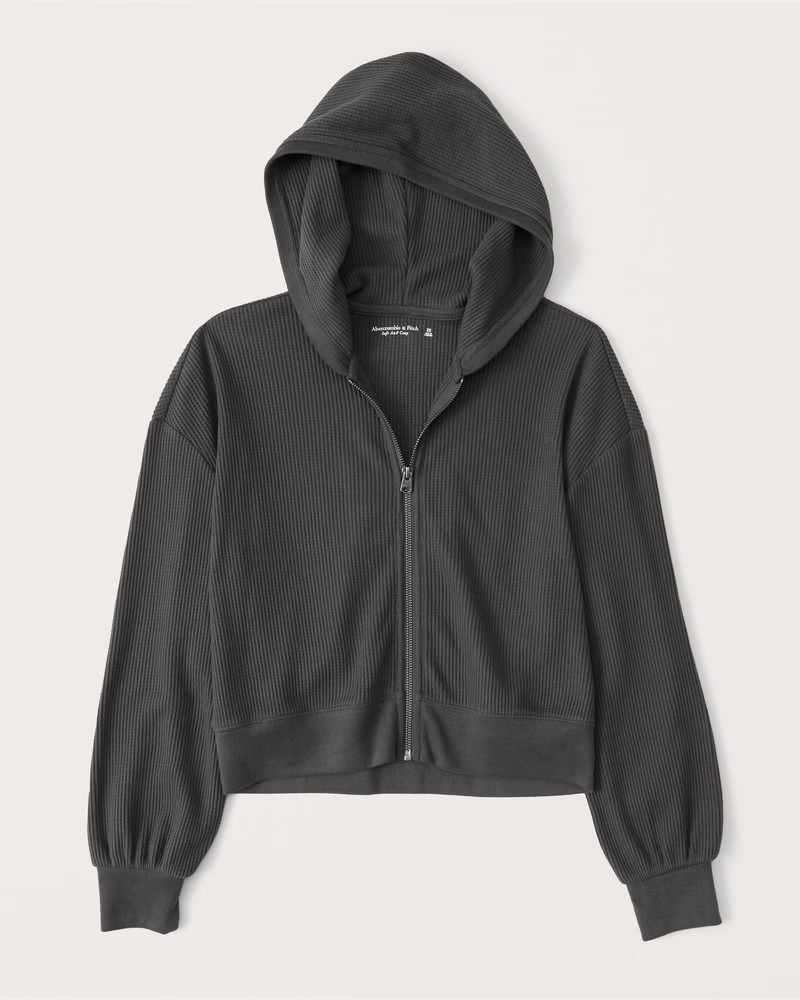 Waffle Full-Zip Hoodie | Abercrombie & Fitch (US)