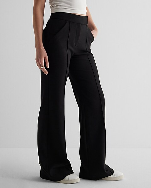 Super High Waisted Pintuck Flare Trouser Pant | Express