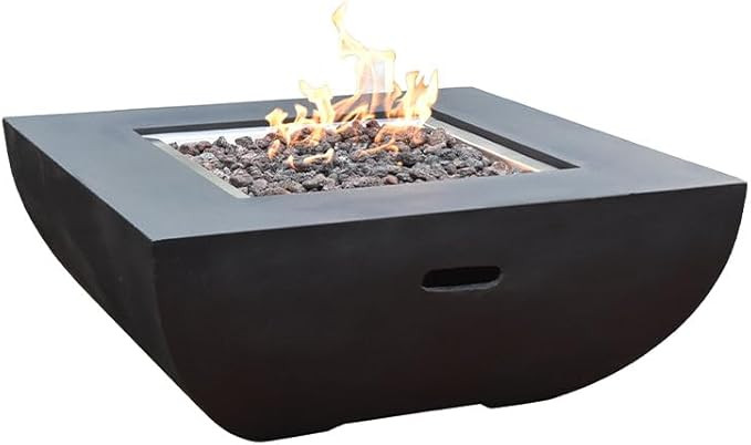 Aurora Fire Table Outdoor Fire Pit 34" x 34" Cast Concrete Firepit Includes Lava Rocks 45,000 BTU... | Amazon (US)