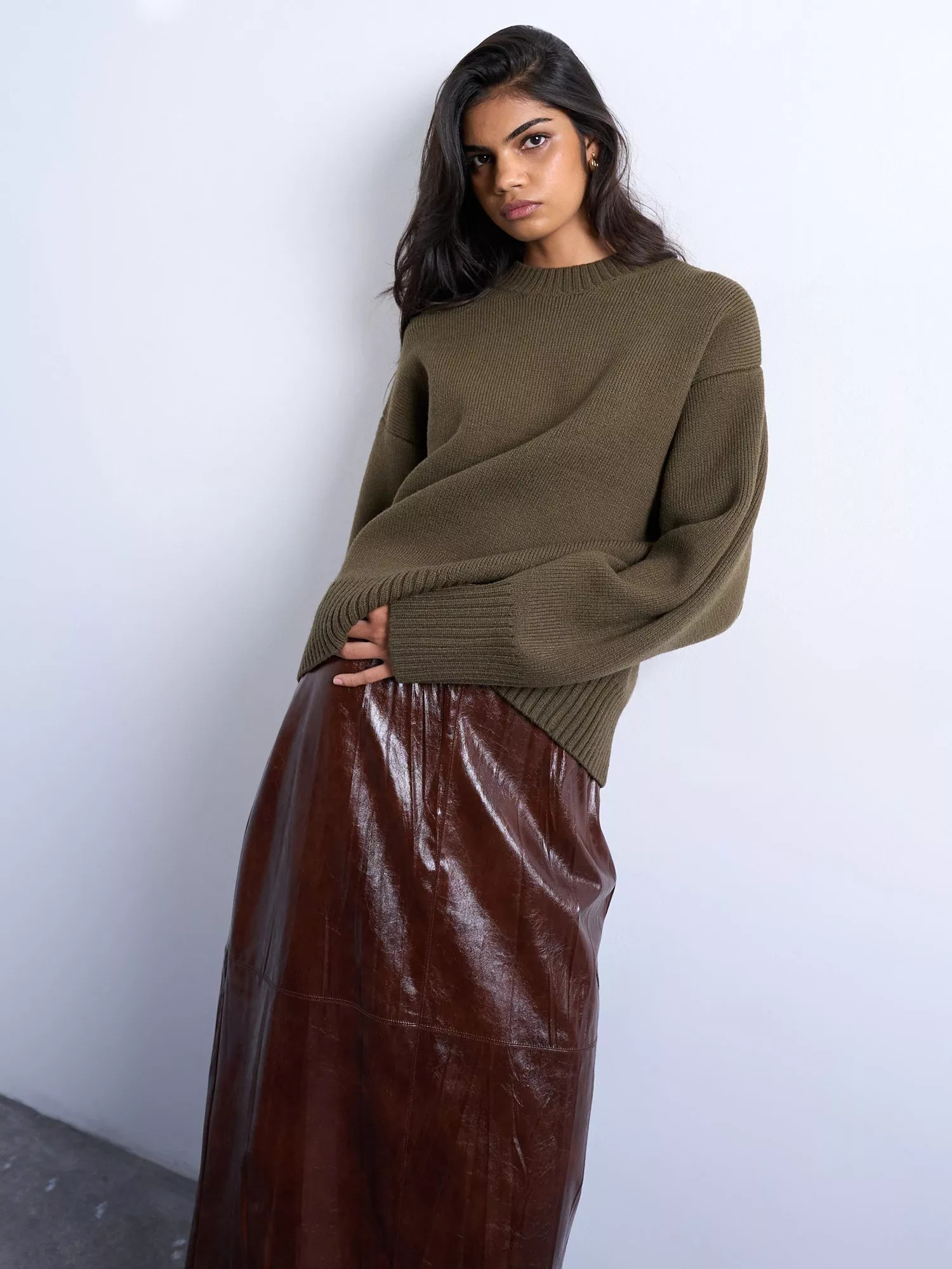 Topshop Crew Neck Chunky Knit Jumper | John Lewis (UK)