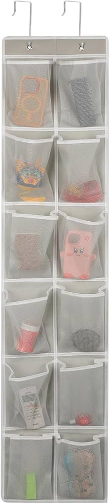 GOMAJI Over the Door 12 Pocket Hanging Shoe Organizer, Gray | Amazon (US)