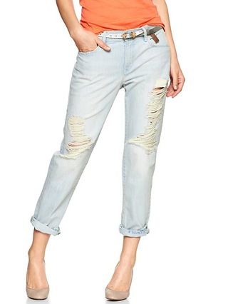 Gap Women 1969 Destructed Sexy Boyfriend Jeans Size 12 X-Long Tall - pacific wash | Gap US