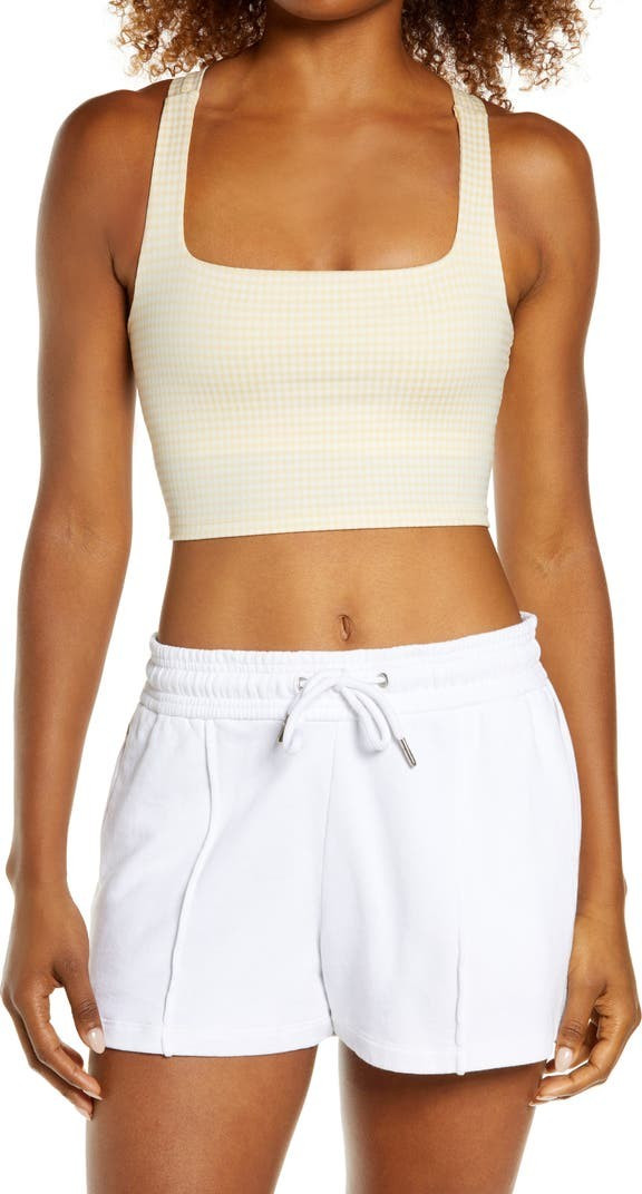Yoga Dri-FIT Crop Gingham Tank | Nordstrom
