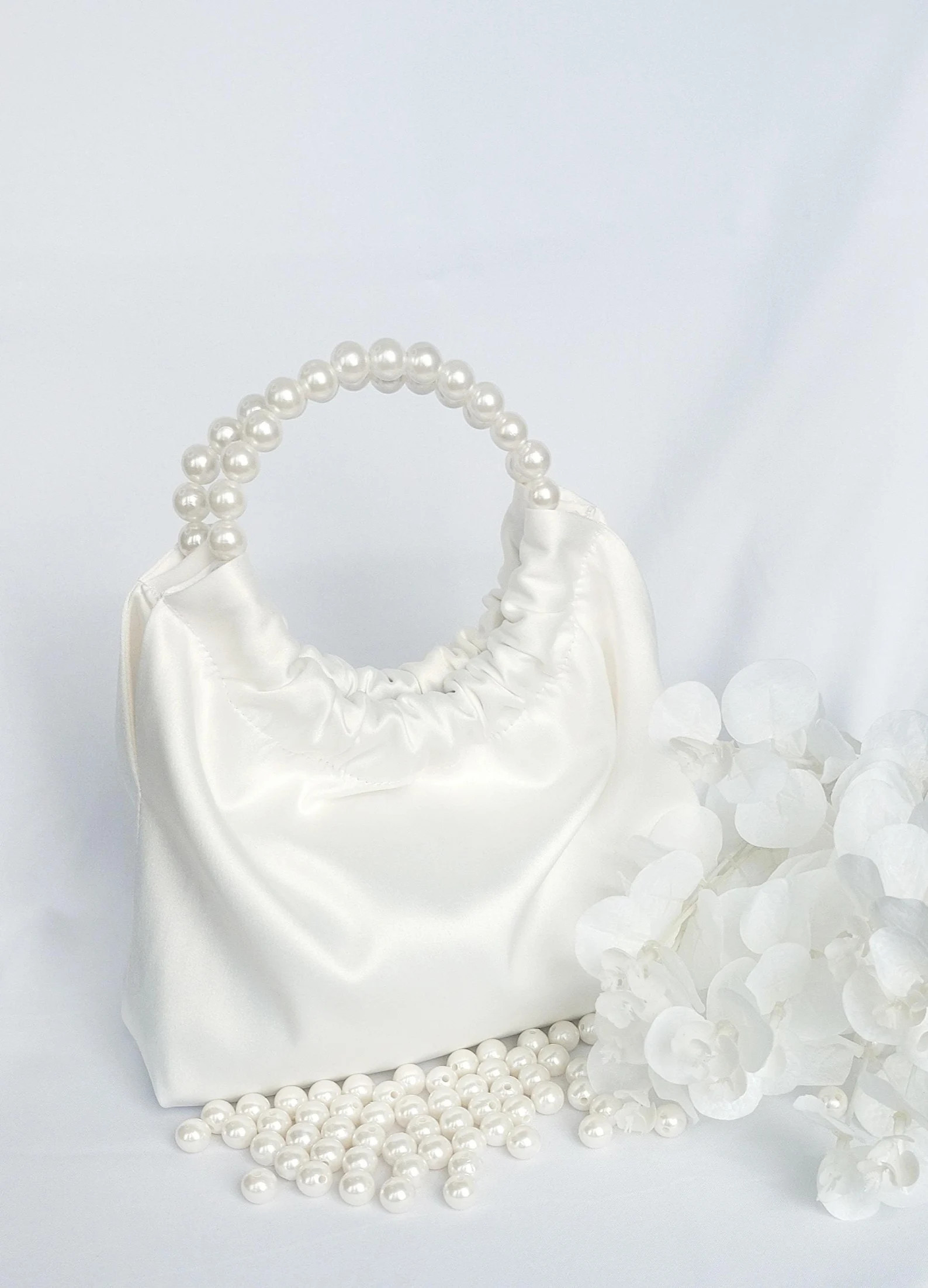 White Satin Bridal Purse – Elegant Wedding Handbag for Bride With Stylish Design, Perfect for C... | Etsy (US)