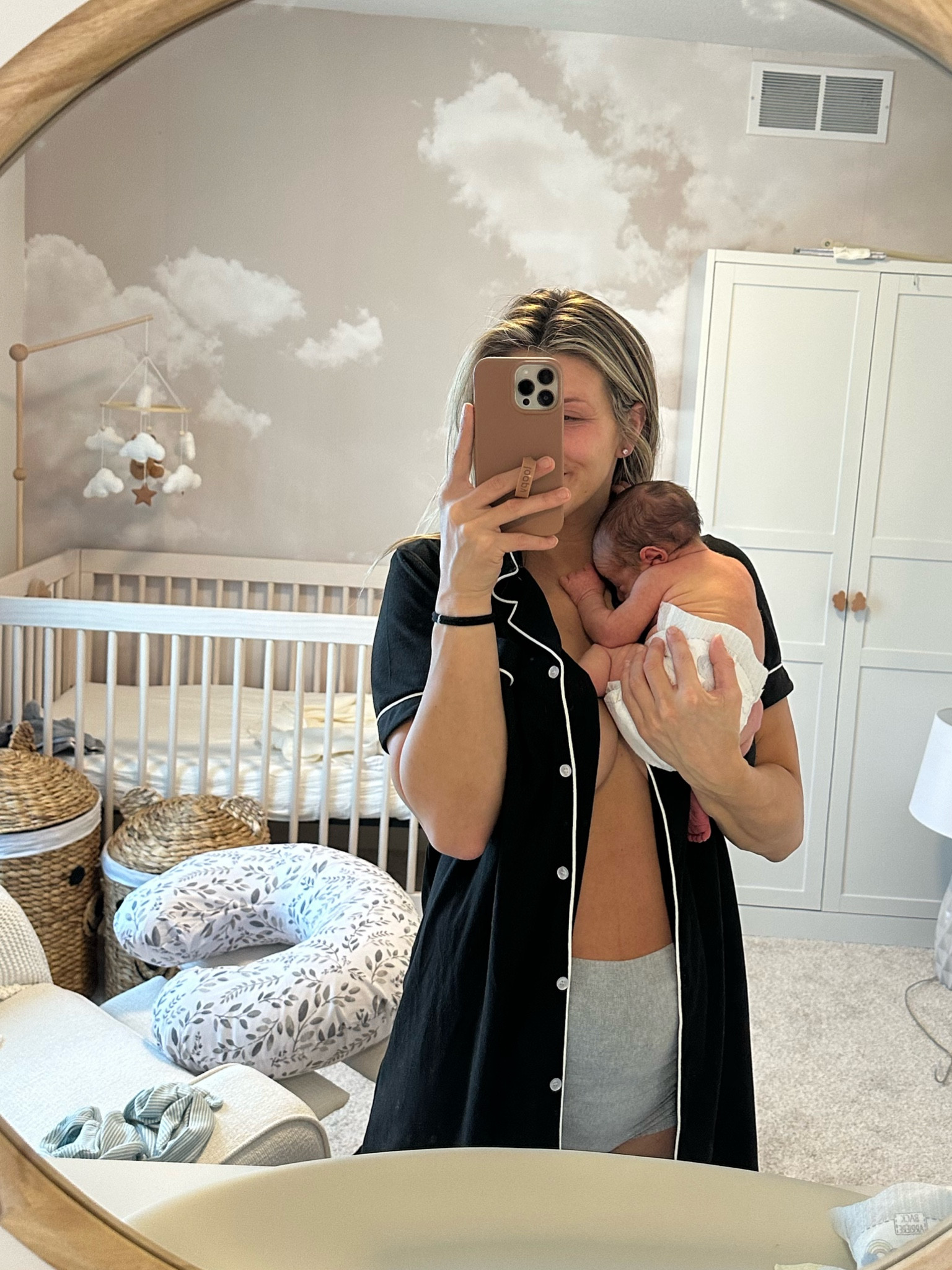 Breastfeeding friendly night gowns + pajama sets! Wearing size M 