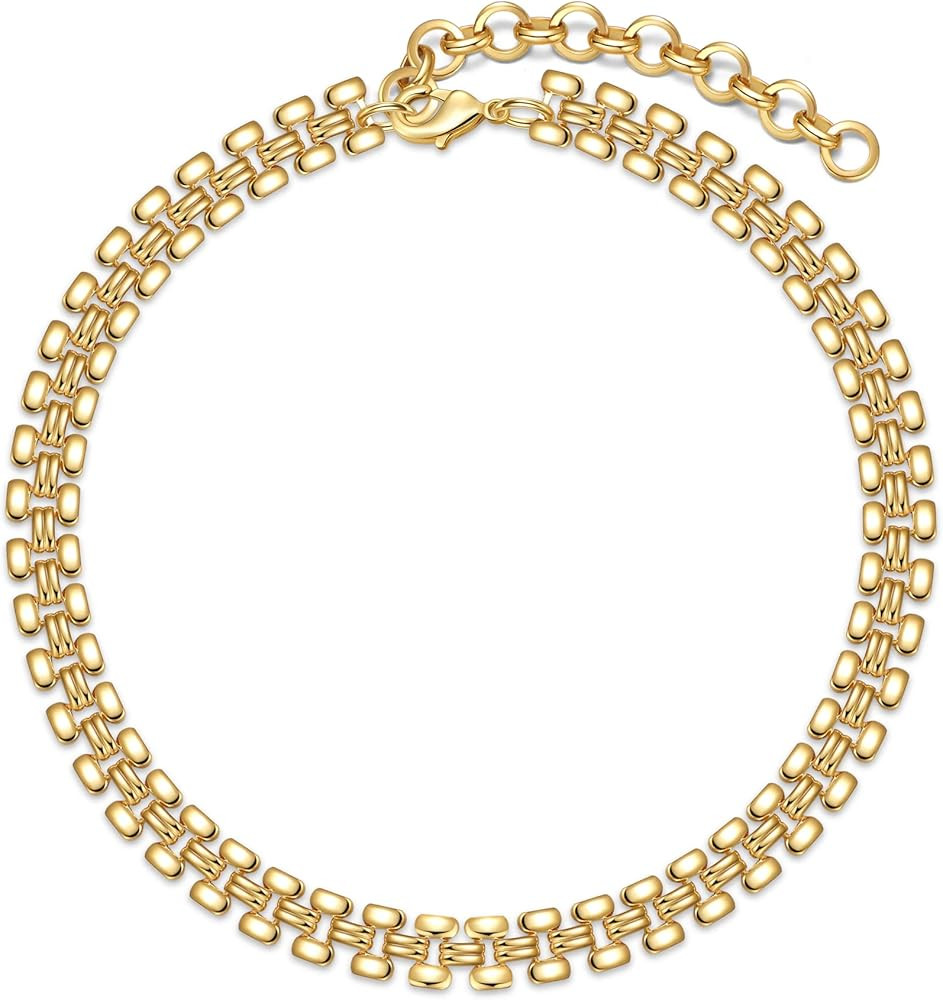 CLASSYZINT Gold Chunky Choker Necklace Large Wide Chain Short Chokers For Women Girls | Amazon (US)