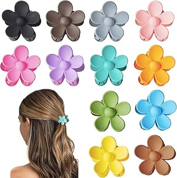 12 Pack Small Flower Hair Claw Clips for Kids Girls, Tiny Hair Clips for Thin Thick Hair,1.37 Inc... | Amazon (US)