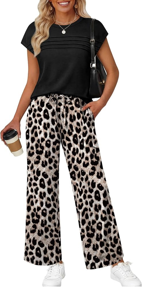 WIHOLL Two Piece Set for Women Summer Spring Outfits Matching Sets Women Clothing Airport Travel ... | Amazon (US)