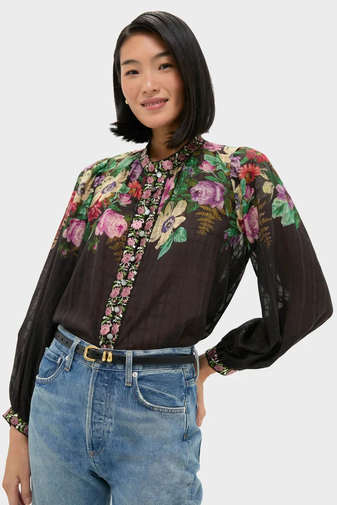 Multi Viktoria Print Long Sleeve Blouse | Tuckernuck (US)