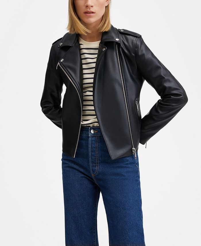 MANGO Women's Faux-Leather Biker Jacket & Reviews - Jackets & Blazers - Women - Macy's | Macys (US)