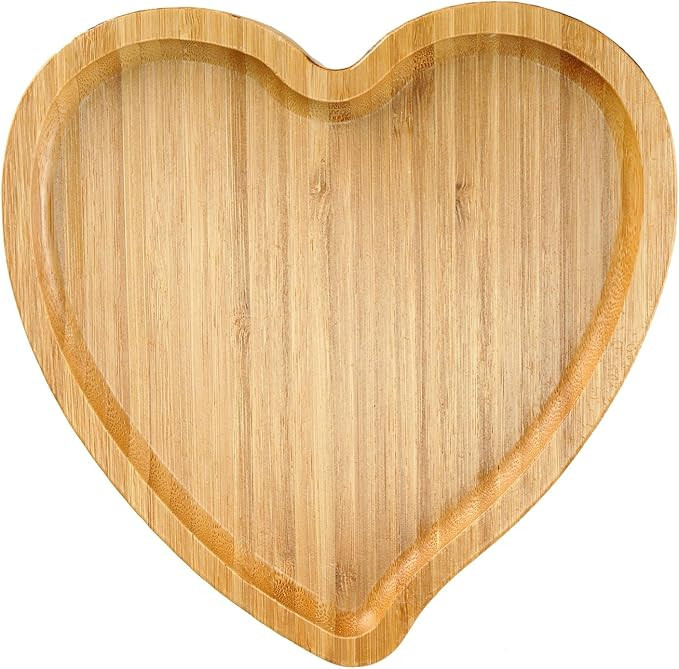 BinaryABC Heart Shaped Wood Serving Platters and Trays Side Dish Serving Trays Tabletop Serving P... | Amazon (US)