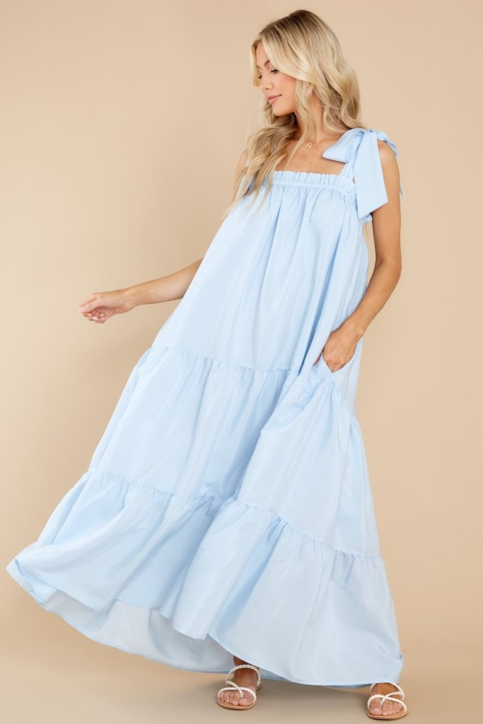 Starry Skies Light Blue Maxi Dress (BACKORDER JANUARY 2022) | Red Dress 