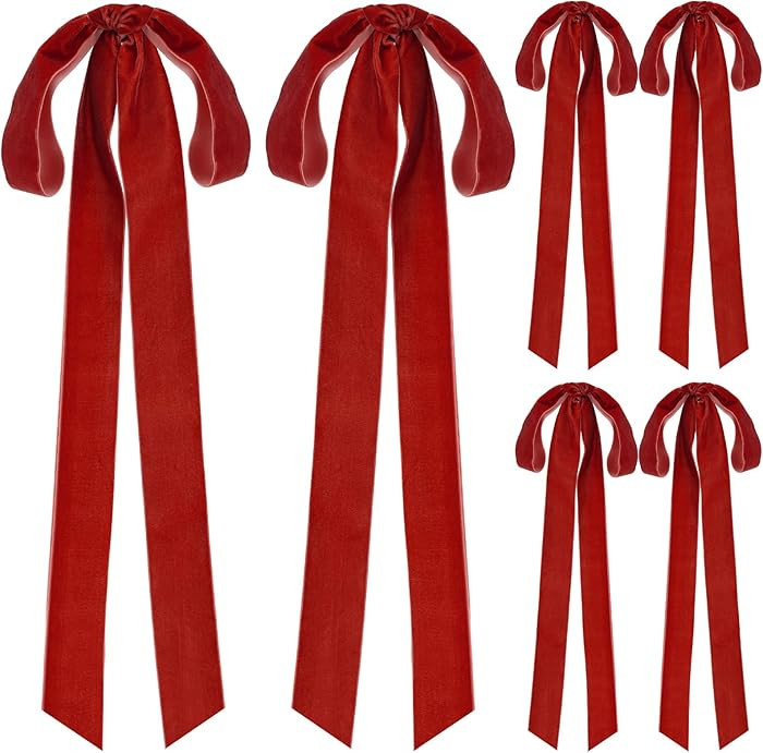 Velvet Christmas Bows 3/8 Inch Christmas Wreath Bows Rustic Crafts Gift Bows Vintage Velvet Ribbo... | Amazon (US)