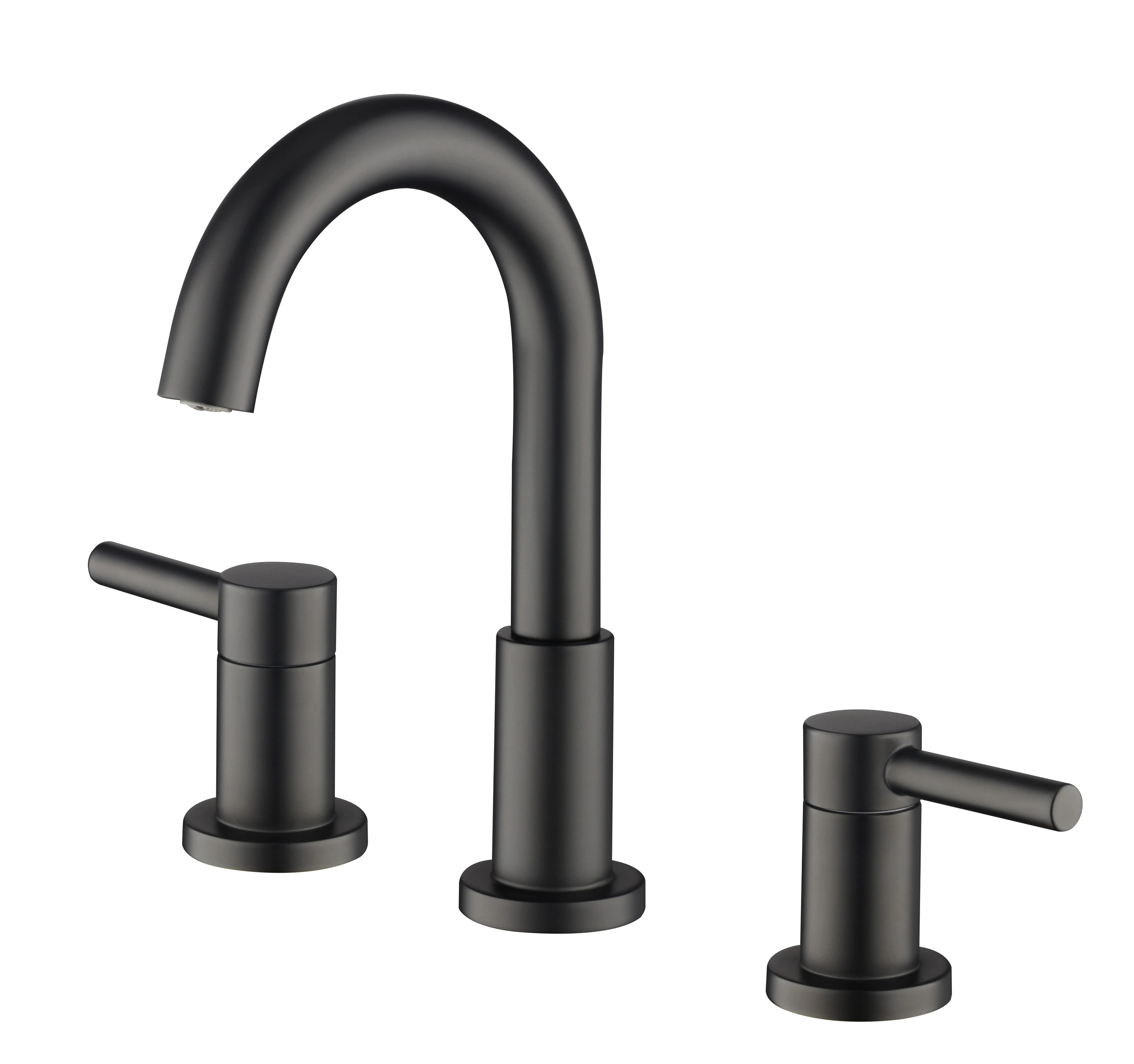 allen + roth Harlow Matte Black 2-handle Widespread WaterSense High-arc Bathroom Sink Faucet with... | Lowe's