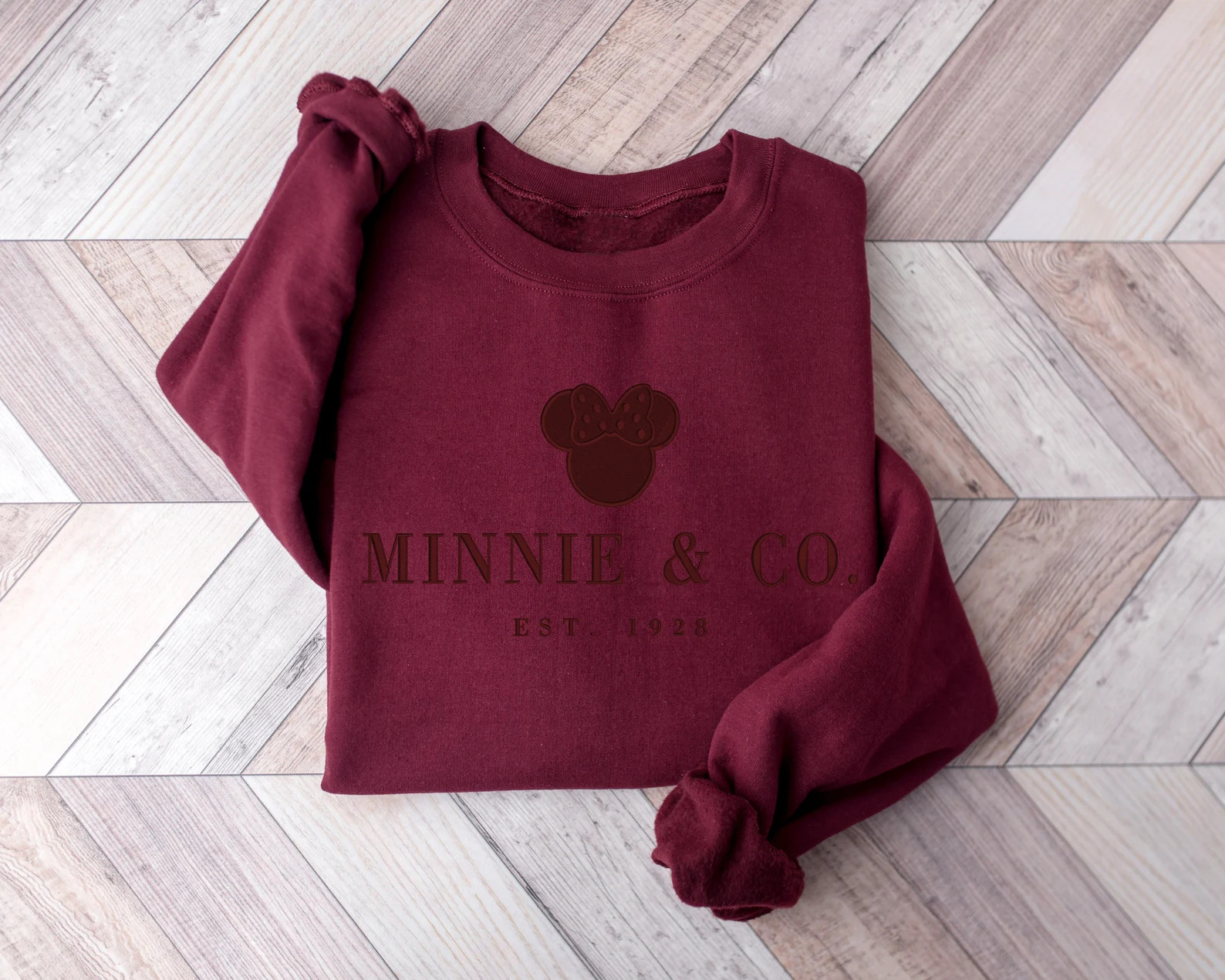 Monotone Minnie and Co Sweatshirt, Embroidered Minnie and Co Sweatshirt, Embroidered Sweatshirt, ... | Etsy (US)