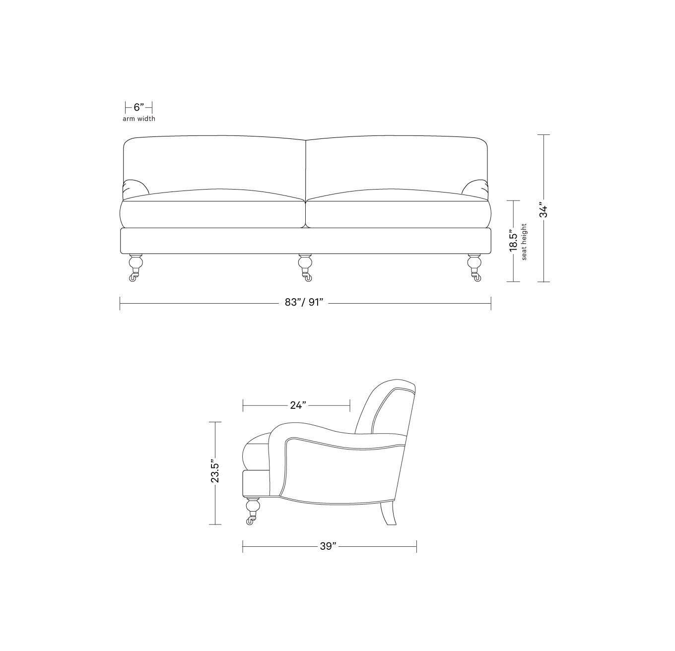 Rose Fabric Sofa by The Everygirl® | Interior Define
