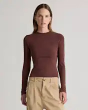 Stretch Cotton Jersey Fitted Long Sleeve T-Shirt | Quince