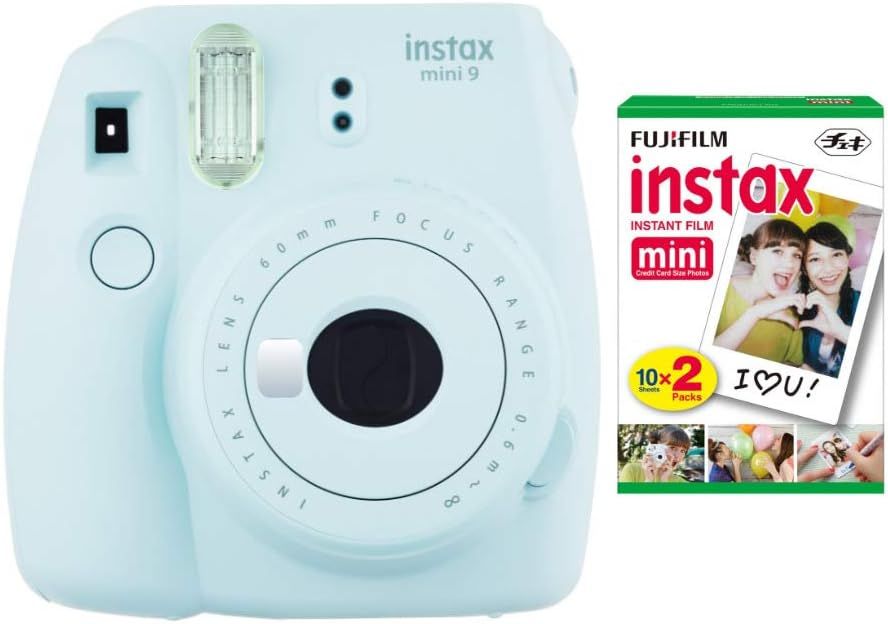 Fujifilm instax Mini 9 Instant Camera (Ice Blue) with Film Twin Pack Bundle (2 Items) | Amazon (US)