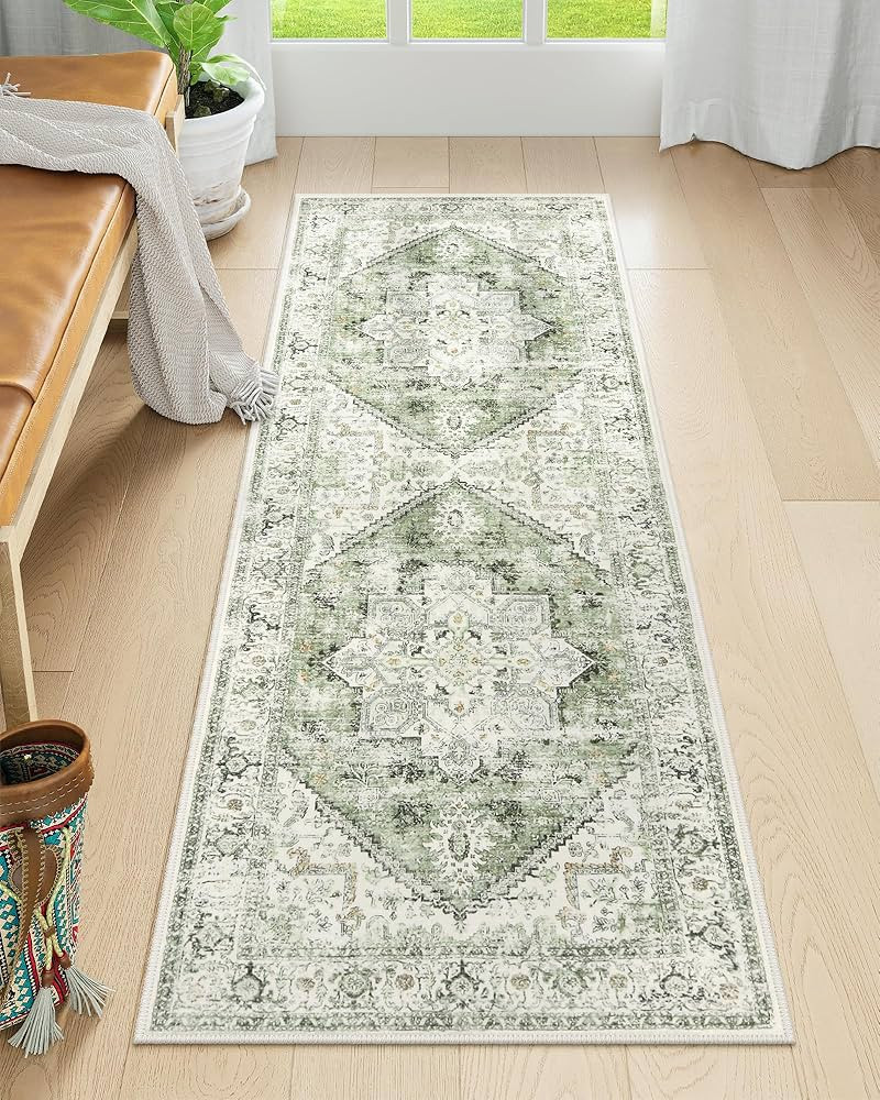 LIVEBOX Washable Runner Rug 2x6 - Vintage Tribal Kitchen Rug Runner Long Entryway Rug, Low-Pile V... | Amazon (US)